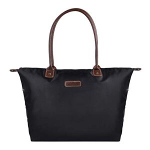 NOTAG Nylon Tote Bags for Women Waterproof Tote Purses Large Work Tote Handbags Shopping Shoulder Handbag(Black1)