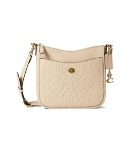 COACH Signature Leather Chaise Crossbody Ivory One Size