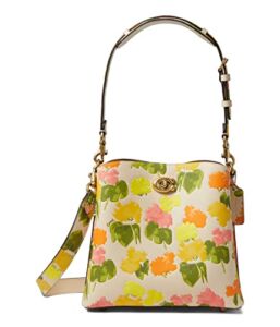 COACH Floral Printed Leather Willow Bucket Multi One Size