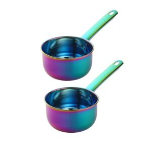 Meisha 2PCS Stainless Steel Water Ladle Rainbow Washing Spoons Kitchen Accessories Bathroom Water Scoop Cup Baby Shampoo Bath Ladle Spoon Home Essential