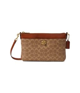 COACH Coated Canvas Signature Polly Crossbody Tan Rust One Size