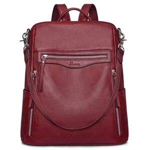 S-ZONE Women Genuine Leather Backpack Purse Ladies Soft College Shoulder Bag Casual Daypack