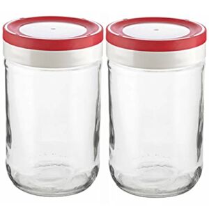 Tribello 22oz Mason Jar Wide Mouth, Canning Jars Perfect To Keep Fresh All Your Homemade Smoothies, Fruit Drinks And Yogurt pack of 2