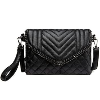Crossbody Bags for Women Small Clutch Purses Quilted Satchels Lightweight Handbags Shoulder Bag (Black#2) | The Storepaperoomates Retail Market - Fast Affordable Shopping