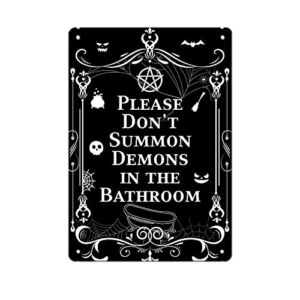 N NAMESISS Bathroom Sign, Bathroom Signs, Gothic Decor, Halloween Bathroom Decor, 12×16 Inch Metal Sign, Halloween Decor, Bathroom Metal Sign, Halloween Decoration Outdoor, Halloween Sign, Gothic Sign