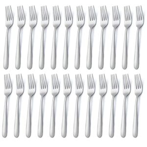 24 Pieces Dinner Forks, Pleafind Forks Silverware, 7.1 Inches Silverware Forks, Stainless Steel Forks, Mirror Polished Forks Silverware Set, Forks Use for Home, Kitchen or Restaurant, Dishwasher Safe