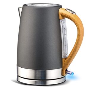 SULIVES Electric Kettle, 1.7L Stainless Steel Tea Kettle, BPA-Free Hot Water Boiler with LED Light, Auto Shut Off and Boil Dry Protection Tech for Coffee, Tea, Beverages