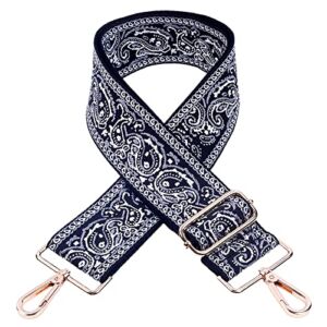 Crossbody Purse Strap, 2″ Wide Shoulder Strap Adjustable Replacement Bag Strap, Retro Jacquard Embroidery Multi-pattern Crossbody Bag Straps for Handbag, Crossbody Bags, Shoulder Bags