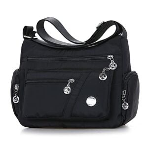 Mudono Crossbody Bag for Women Nylon Shoulder Purse Roomy Large Capacity Travel Purse Lightweight Messenger Satchel