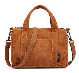 Women Corduroy Tote Bag Satchel Shoulder Bag Cute Crossbody Bag College Bag Hobo Bag Stylish Tote Handbag 2022, Caramel