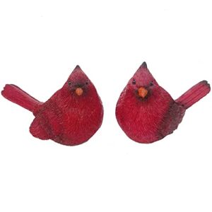 Cardinal Figurines Red Cardinal Bird Statue Figures for Home Decor and Cardinal Gifts(Set of 2)