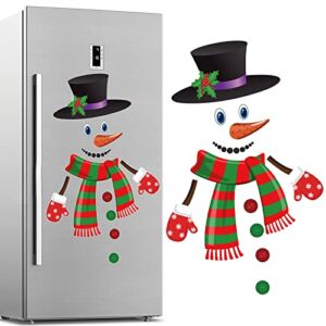 Christmas Fridge Decorations Cute Snowman Christmas Refrigerator Stickers for Xmas Holiday Home Kitchen Cabinets, Fridge, Garage, Window, Dishwasher, Garage