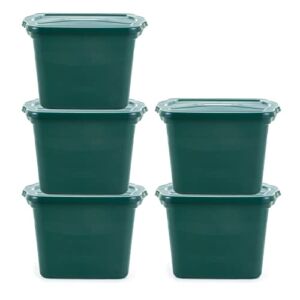 Rubbermaid ECOSense Storage Containers with Lids, 29 Gal Pack of 5, Durable and Reusable Stackable Storage Bins for Garage or Home Organization, Made From Recycled Materials
