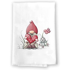 Decorative Kitchen and Bath Hand Towel | Valentines Day Kiss Me Gnome | Winter Valentine’s Day Themed | White Towel Home Decor Bathe Tea Towels Decorations | House Warming Gift Present