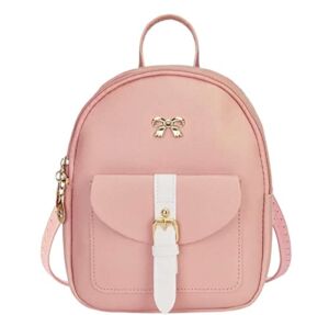 Girls Cute Backpack Mini Bag Gift for Teen Year Old Cell Phone Purse Small Zipper Satchel Women Bowknot Bags (Pink)