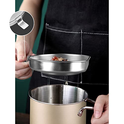 Chihee Oil Strainer Pot Grease Can 2 L Stainless Steel Oil Storage Can Container with Fine Mesh Strainer Dust-proof lid Non-slip Plate Suitable for Storing Frying Oil and Cooking Grease | The Storepaperoomates Retail Market - Fast Affordable Shopping