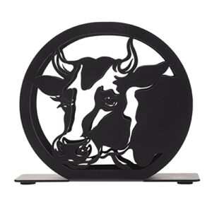 Alipis Metal Napkin Holder, Cows Design Freestanding Tissue Dispenser Holders Iron Paper Napkin Holder Stand for Restaurant Kitchen, Black