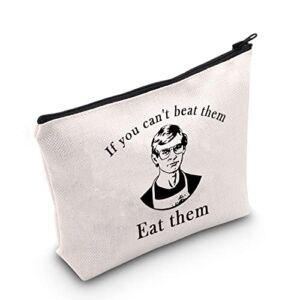 POFULL Crime Junkie Merch True Crime Gift If You Can’t Beat Them Eat Them Zipper Pouch Travel Bag Horror Gift (If you can’t beat them bag)