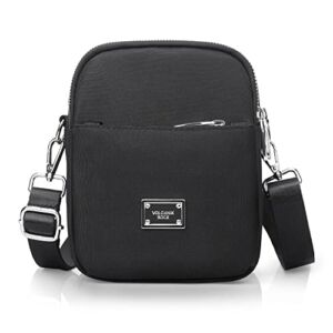 Canvas Crossbody Phone Purse for Women Small Lightweight Shoulder Bag Multi Pockets Waterproof Nylon Wallet Handbag Travel