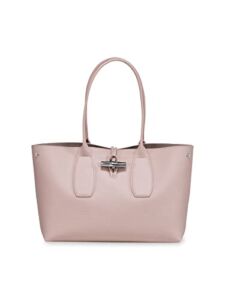 Longchamp ‘Roseau’ Leather Shoulder Tote Handbag, Powder
