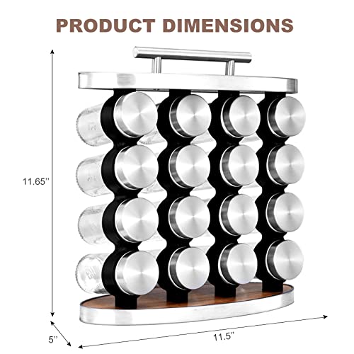 Spice Rack,4 Tier Spice Rack Organizer with 16 Empty Square Spice Jars for Countertop and Cabinet (16 Jar) | The Storepaperoomates Retail Market - Fast Affordable Shopping