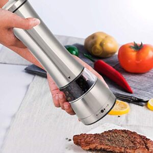 Pepper Grinder 304 Stainless Steel Kitchen Portable Manual Pepper Grinder Mill for Black Pepper Salt Spices, Perfect for Homes Hotels Barbecues