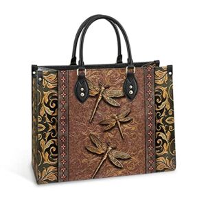 64HYDRO Faith Dragonfly Vintage Women Handbag Shoulder Bag – Travel Work Leather Bag – HHQZ1410019Z