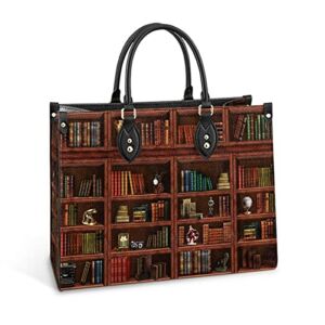 64HYDRO Book Lover Bookshelf Women Handbag Shoulder Bag – Travel Work Leather Bag – TTAZ2210012Z