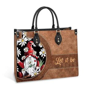 64HYDRO Hippie Gnome Let It Be Women Handbag Shoulder Bag – Travel Work Leather Bag – AERZ2411013Z