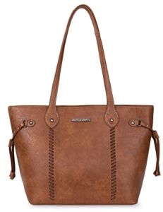 Montana West Large Tote Bags for Women Concealed Carry Purses Top-Handle Shoulder Bags,MWC-G097BR