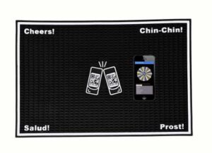 Tequixtum iM@t Bar Spill Mat for Countertop, Cheer Up Spinning The Drink-Roulette App on Your Phone/Tablet Scanning QRC Printed on Mat, Non-Slip Heavy-Duty Drying Mat for Home Bar, Restaurants, Decor