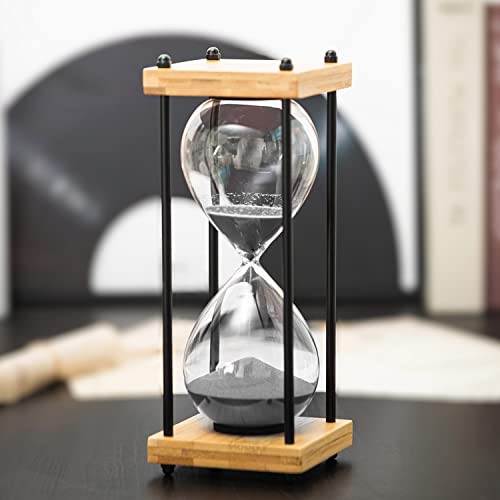 Large Hourglass Timer 60 Minute with Black Sand, Wooden Kitchen Sand Timer for Kids, Creative Gift Home Decoration Office Décor | The Storepaperoomates Retail Market - Fast Affordable Shopping