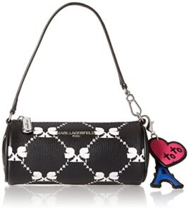 Karl Lagerfeld Paris womens Adele Wristlet Wrislet handbag, Black/White Print Amour, One Size US