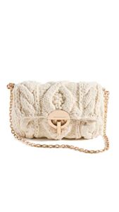 Vanessa Bruno Women’s Cableknit Moon PM Bag, Cream, Off White, One Size