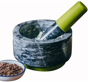 muuunann Mortar and Pestle Set, Guacamole Bowl Kitchen Spices,Grinder,Marble Home Kitchen Cooking Housewares Natural Stone Grinding
