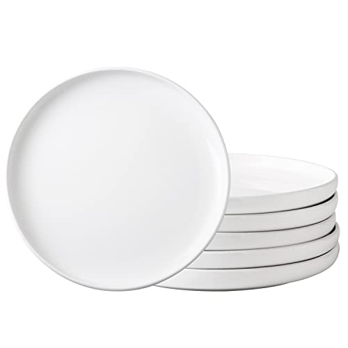 AmorArc Ceramic Dinner Plates Set of 6,10.5 inch Large Stoneware plates for Kitchen,Dinnerware Dishes set- Microwave,Dishwasher Safe,Scratch Resistant-White | The Storepaperoomates Retail Market - Fast Affordable Shopping