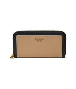 Kate Spade New York Morgan Color-Blocked Saffiano Leather Zip Around Continental Wallet Cafe Mocha Multi One Size