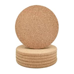 YF-ANEN 7 Inch Cork Tripod, Thermal Pad, Round Cork Board for Kitchen, Dining Table, Pots and Pans, Plants, Craft Tea Insulation Pads (Set of 6)