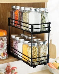 Kitsure Spice Rack for Cabinet – Durable Pull Out Spice Rack for Kitchen Cabinet, Easy-to-Install Spice Cabinet Organizer, 4.33”W x 10.23”D x 8.54”H Slide Out Spice Rack (Jars Not Included)
