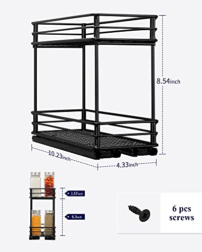 Kitsure Spice Rack for Cabinet – Durable Pull Out Spice Rack for Kitchen Cabinet, Easy-to-Install Spice Cabinet Organizer, 4.33”W x 10.23”D x 8.54”H Slide Out Spice Rack (Jars Not Included) | The Storepaperoomates Retail Market - Fast Affordable Shopping