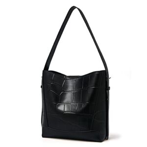 FOXLOVER Genuine Leather Shoulder Bags for Women Big Capacity Hobo Bucket Bag Lady Designer Handbag Purse