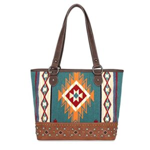 Montana West Aztec Tapestry Concealed Carry Tote Bag Tooling Western Shoulder Handbag Purses for Women MW1097G-8317BR
