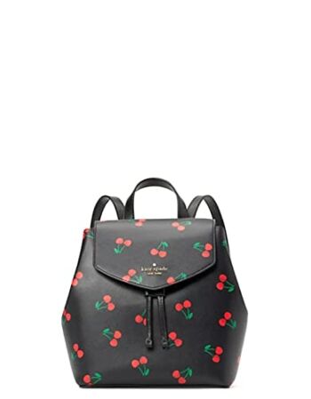 Kate Spade Lizzie Medium Flap Backpack Black Bag Purse Cherry Print | The Storepaperoomates Retail Market - Fast Affordable Shopping