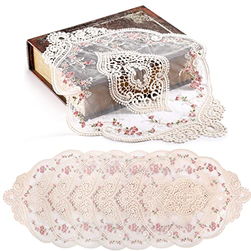 AVLA 6 Pack Lace Placemats, Retro French Style Cup Mat, Embroidered Dinning Table Place Mats, Fashionable Flower Vintage Crochet Lunchmat Doilies, Hollow Vase Mat for Home Kitchen Wedding Decoration | The Storepaperoomates Retail Market - Fast Affordable Shopping