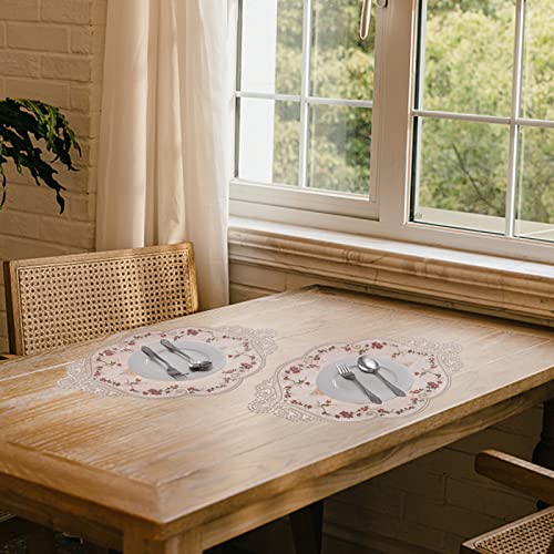 AVLA 6 Pack Lace Placemats, Retro French Style Cup Mat, Embroidered Dinning Table Place Mats, Fashionable Flower Vintage Crochet Lunchmat Doilies, Hollow Vase Mat for Home Kitchen Wedding Decoration | The Storepaperoomates Retail Market - Fast Affordable Shopping