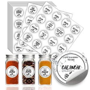 240 PCS Spice Jar Labels, Does’t Include Jars,184 Preprinted 56 Extra Write-On Labels for DIY, Waterproof, Oil Resistant, No Residue Herb Seasoning Labels for Kitchen Pantry.