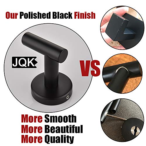 JQK Black Bathroom Towel Hook, Coat Robe Clothes Hook for Bathroom Kitchen Garage Wall Mounted (4 Pack), 304 Stainless Steel Matte Black, TH100-PB-P4 | The Storepaperoomates Retail Market - Fast Affordable Shopping