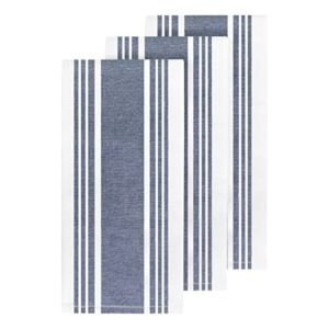 All-Clad Dish Towels Dual Purpose Reversible, 100% Absorbent Cotton, Kitchen Towels Set of 3 Striped, 17″ x 30″, 3-Pack Indigo Textiles