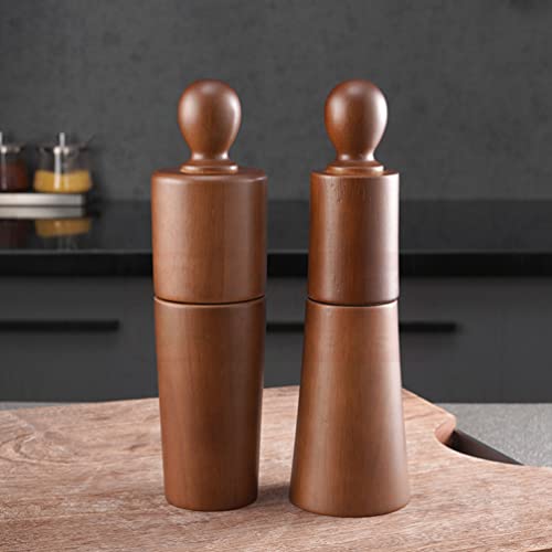 Hemoton Wooden Salt and Pepper Grinder Manual Wooden Salt Grinder Pepper Mill Shakers Wood Grinder for Home Kitchen Accessory | The Storepaperoomates Retail Market - Fast Affordable Shopping