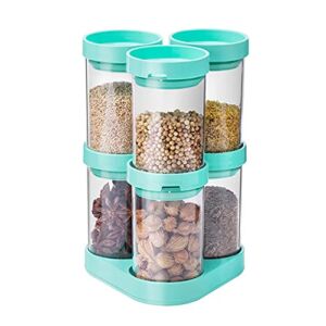 Condiment Container Set Rotatable Seasoning Box Seasoning Box with Lid Simple Spice Bottle Restaurant Spice Box Very Suitable for Home Restaurant Kitchen Perfect Spice Storage for Home Kitchen